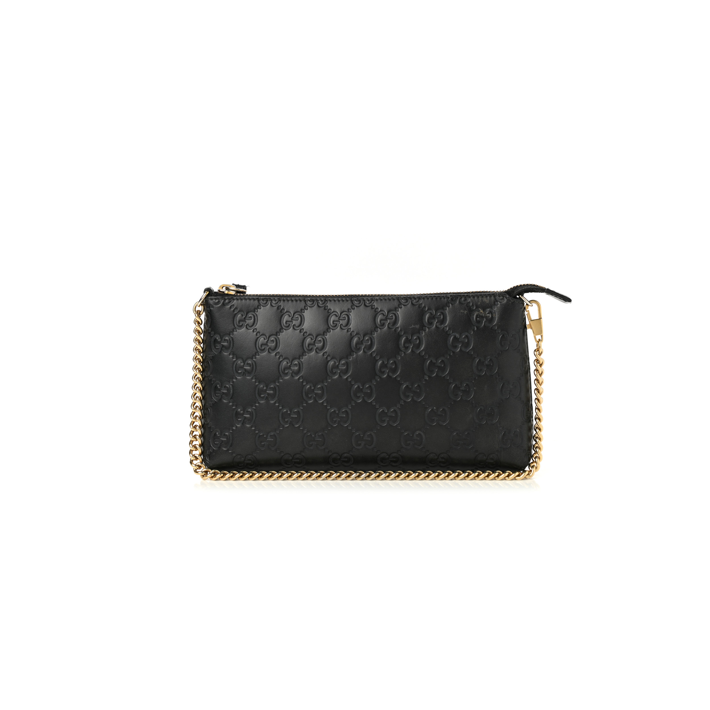 GUCCI SSIMA SIGNATURE WRIST WALLET BLACK 779791 (22.5*13*2.5cm)